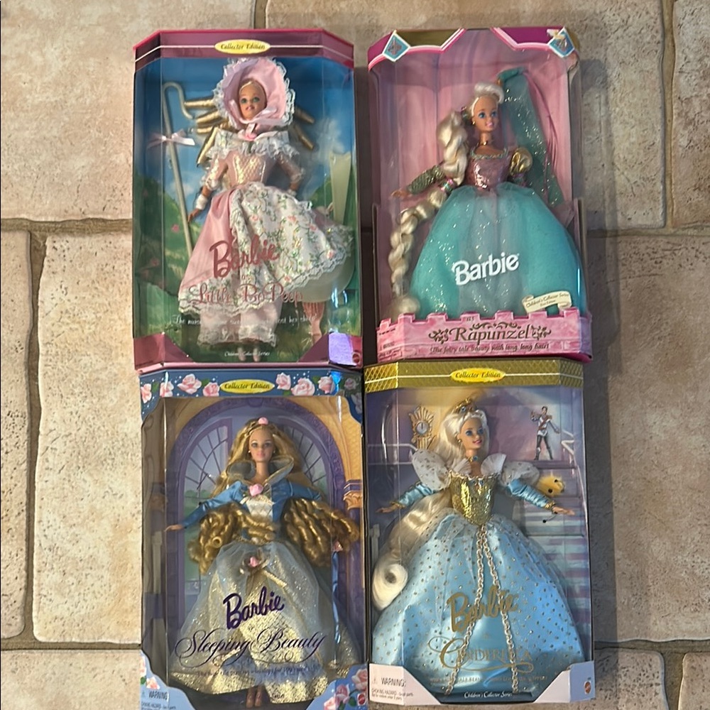 Set of 4 Barbie Children’s Collector Dolls in Box